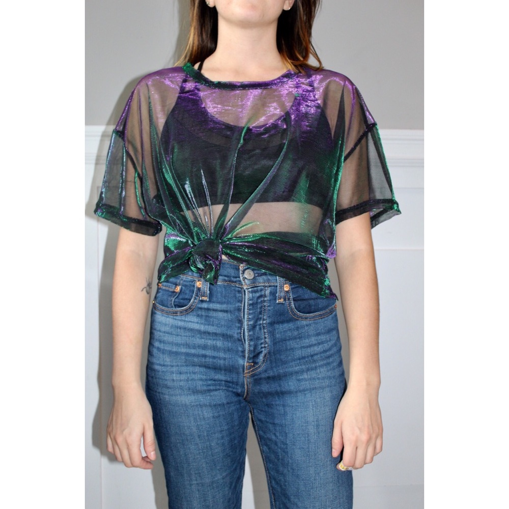 Iridescent Urban Outfitters Mesh Tee